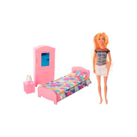 Набор с куклой Defa Lucy Уютная спальня 29 см белый