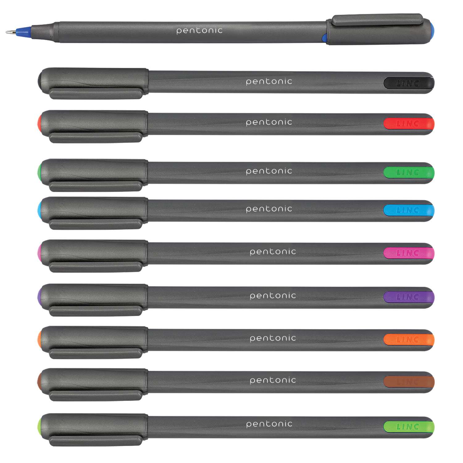 Ручки шариковые LINC Pentonic silver 1 мм 10 шт ассорти - фото 2