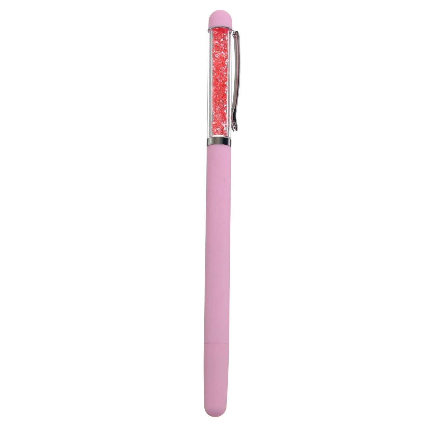 Ручка Sima-Land гелевая 0.5 мм синяя «Стразы розовые» - фото 1