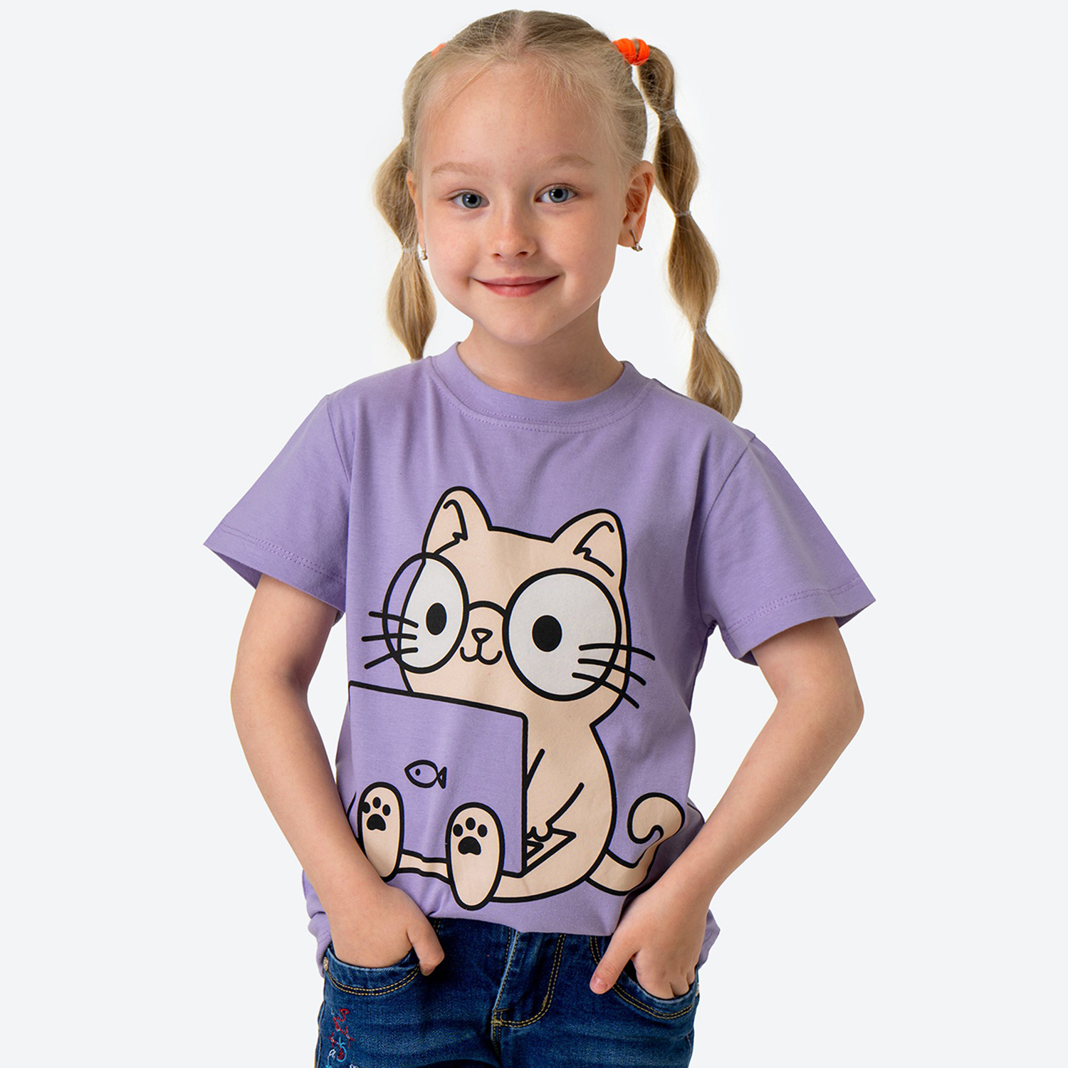 Футболка BONITO KIDS BK0002Dсиреневый.cat - фото 6