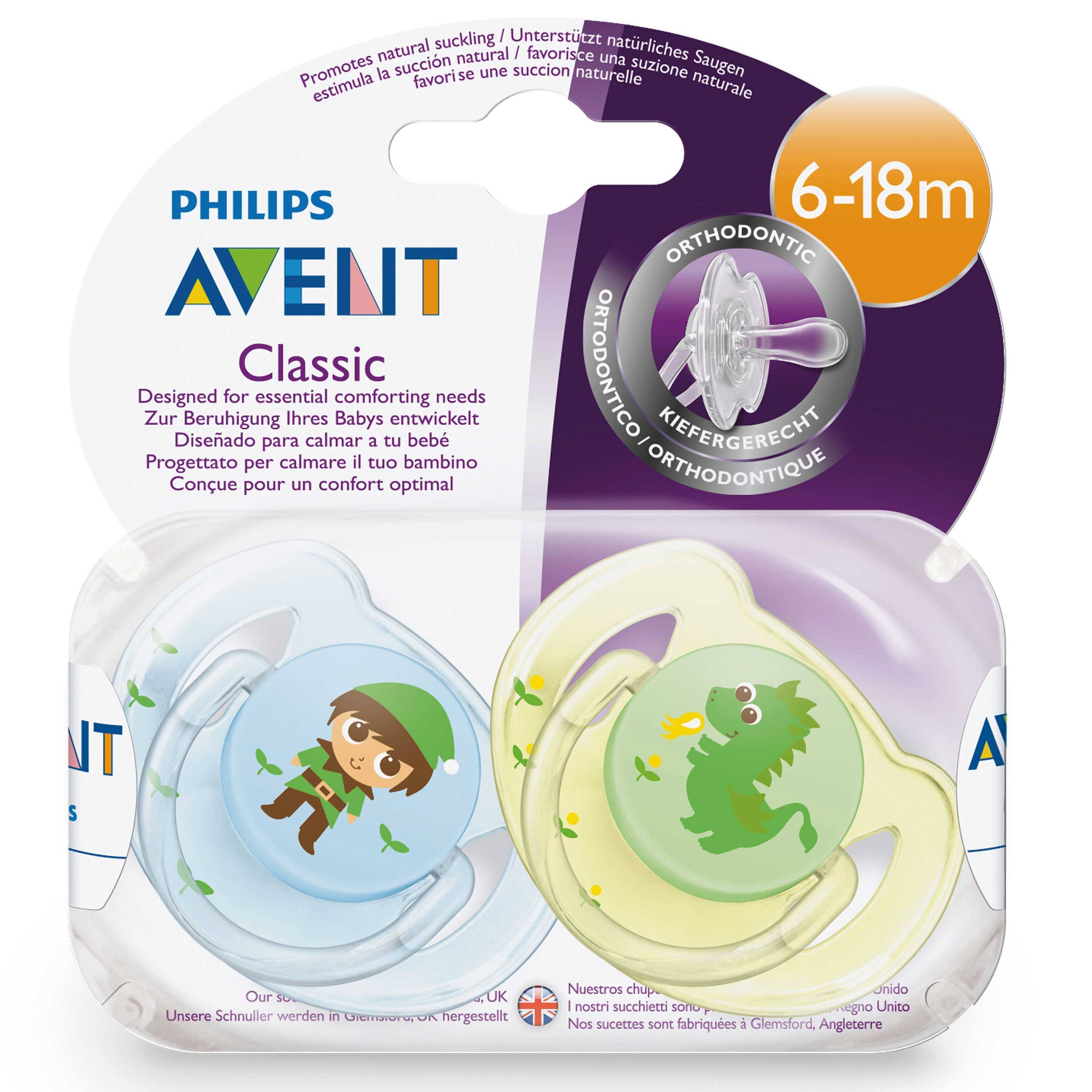 Пустышка Philips Avent Classic с 6 до 18месяцев 2шт в ассортименте SCF169/44 - фото 2