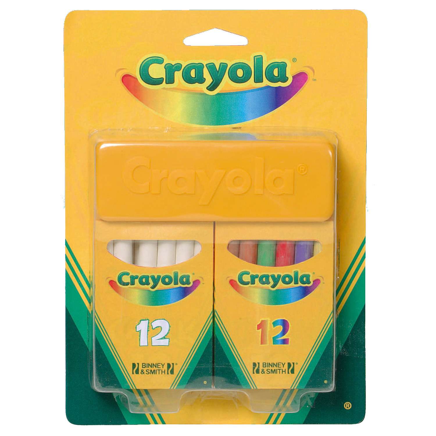 Мелки Crayola белые и цветные 24 шт - фото 1