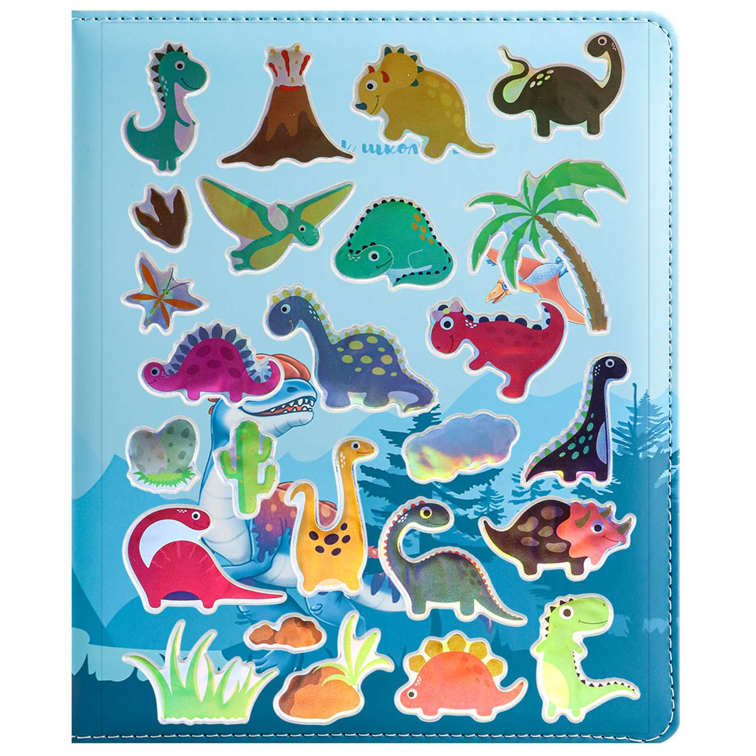 Дневник школьный Prof-Press Dino stickers 48 листов кожзам 1-11 класс и набор стикеров - фото 8