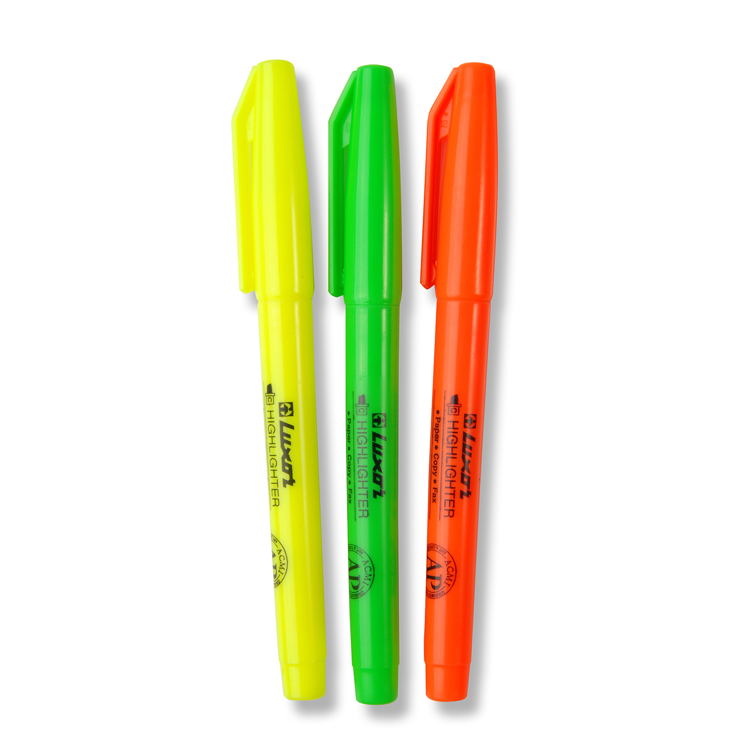 Текстмаркеры 3шт LUXOR Highlighters 1-3.5мм в ассортименте - фото 2