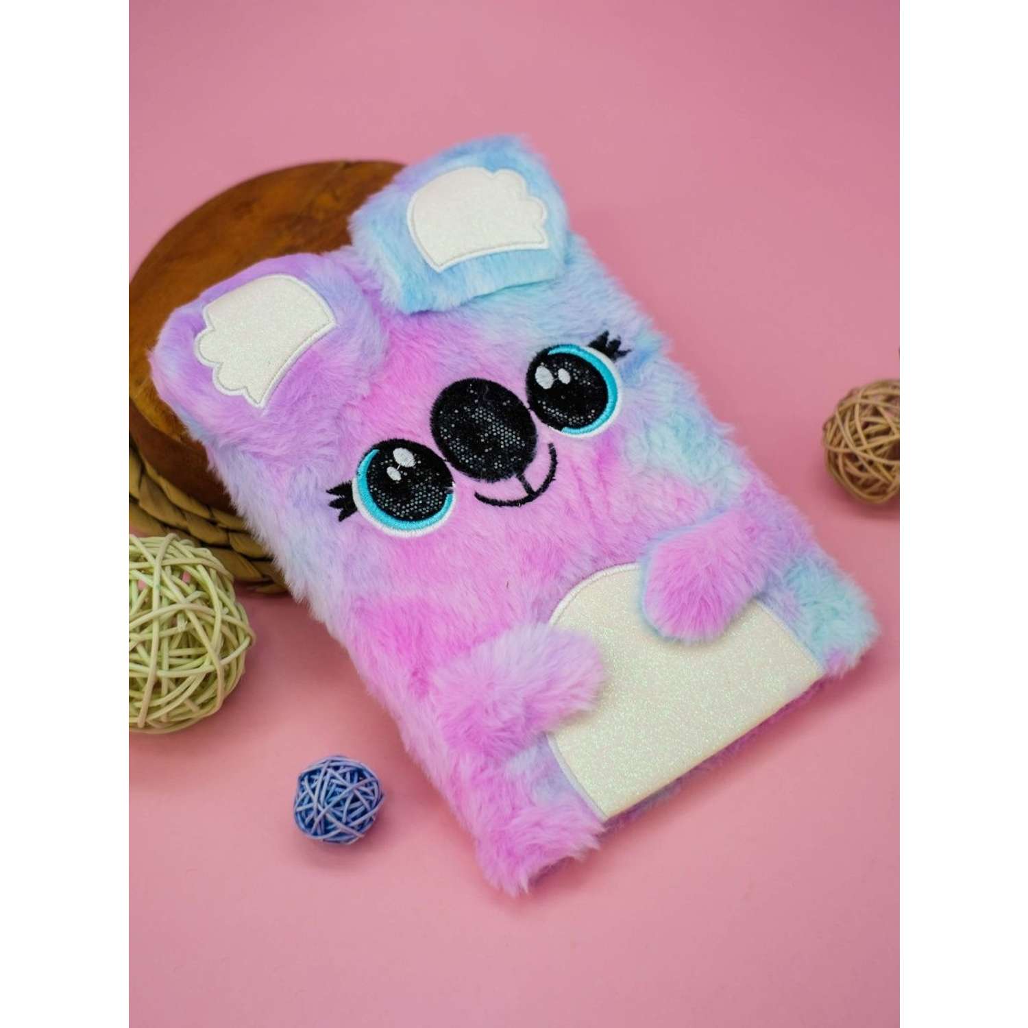 Блокнот плюшевый iLikeGift Happy koala pink-blue 80 листов - фото 1