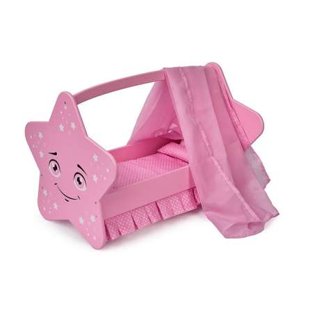 Кроватка для кукол Манюня Звездочка Розовая