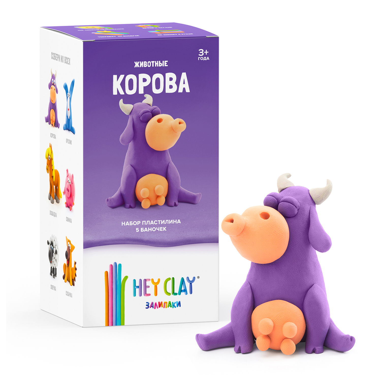 Пластилин Hey Clay Залипаки Корова - фото 3