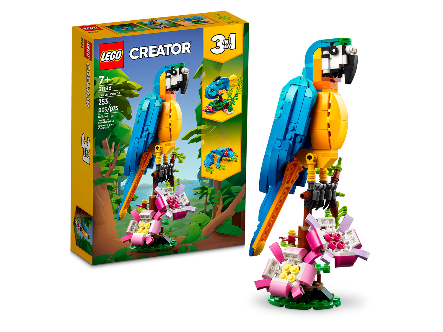 Конструктор детский LEGO Creator 3-in-1 Экзотический попугай 31136 - фото 1