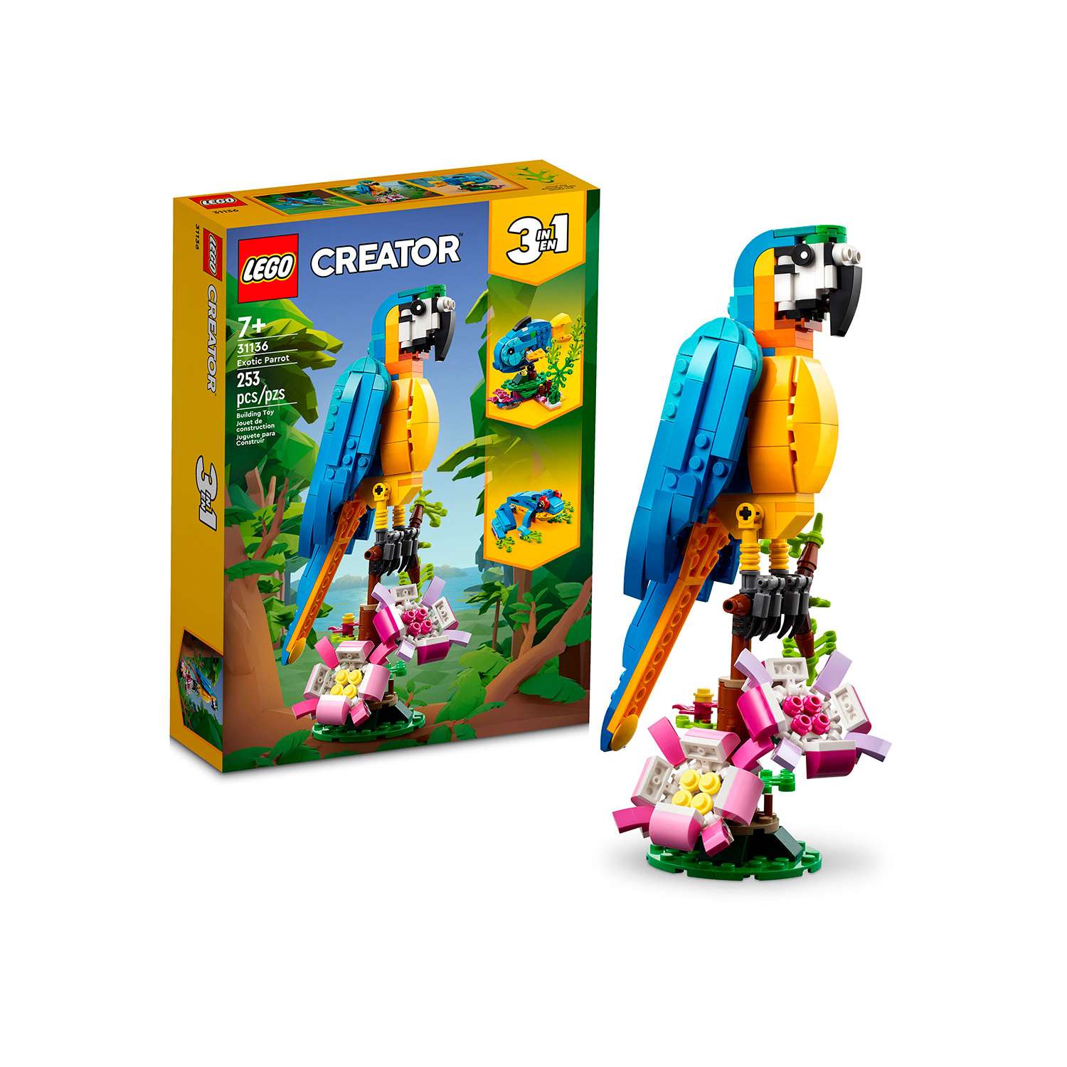 Конструктор детский LEGO Creator 3-in-1 Экзотический попугай 31136 - фото 1