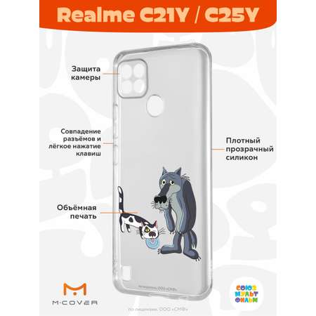 Силиконовый чехол Mcover для смартфона Realme C21y C25y Союзмультфильм Кот и волк