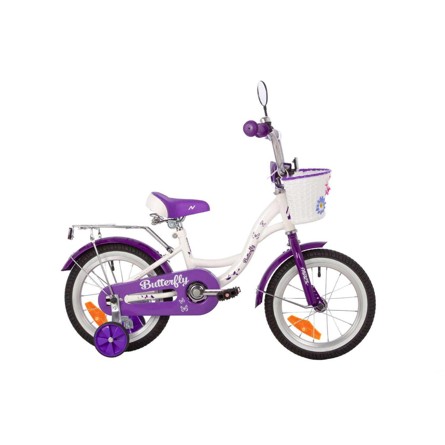 Велосипед 14 белый-фиолетовый NOVATRACK BUTTERFLY - фото 8