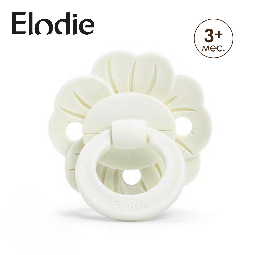 Пустышка детская силиконовая Elodie Binky Bloom Vanilla White 3 мес+ - фото 1