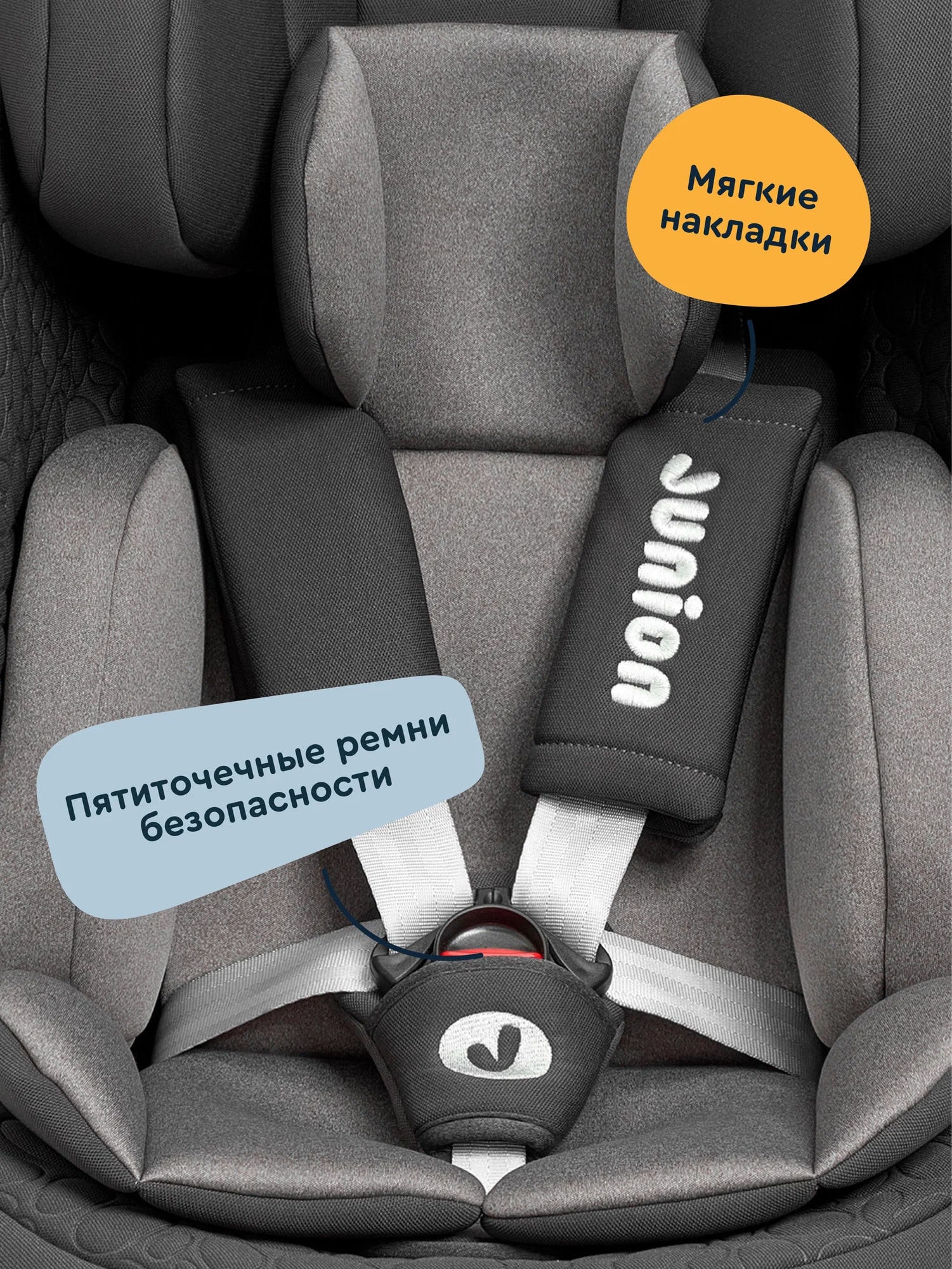 Автокресло Junion Julsi i-size группа 0+/1/2/3 0-36 кг 0-12 лет 360° Isofix чёрный - фото 12