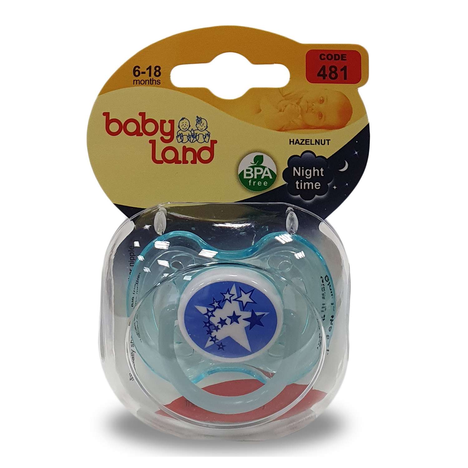 Соска-пустышка Baby Land с держателем прищепкой силиконовая классическая ночная набор голубой от 6 месяцев - фото 6