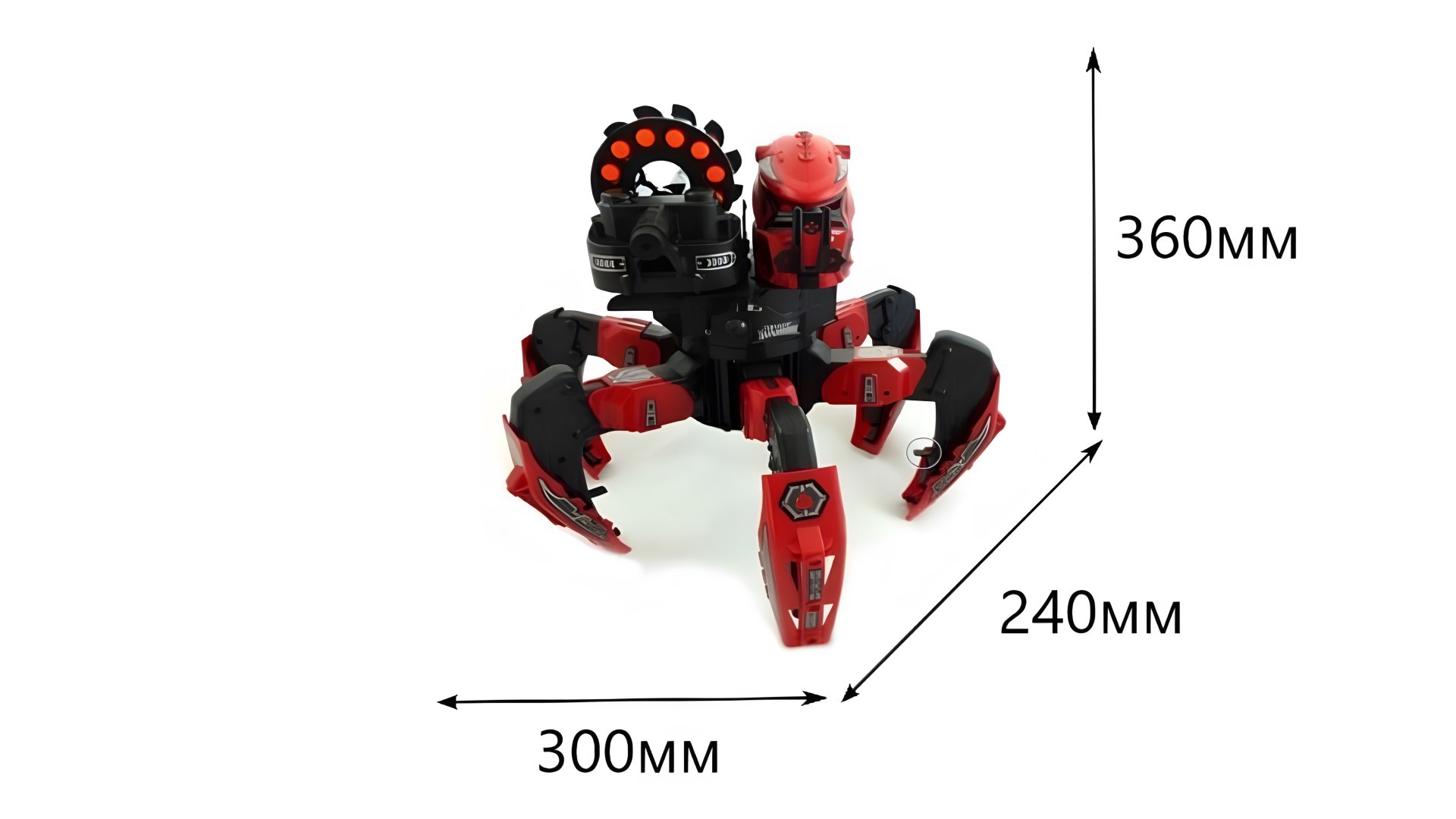 Робот паук WOW STUFF На пульте управления стреляет дисками и пулями Red - фото 2