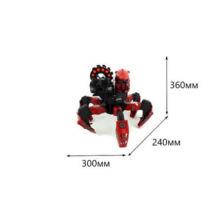 Робот паук WOW STUFF На пульте управления стреляет дисками и пулями Red