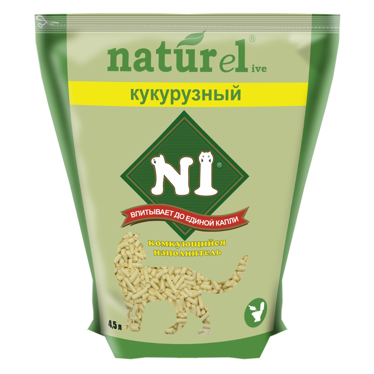 Наполнитель для кошек N1 Naturel комкующийся 4.5л - фото 1