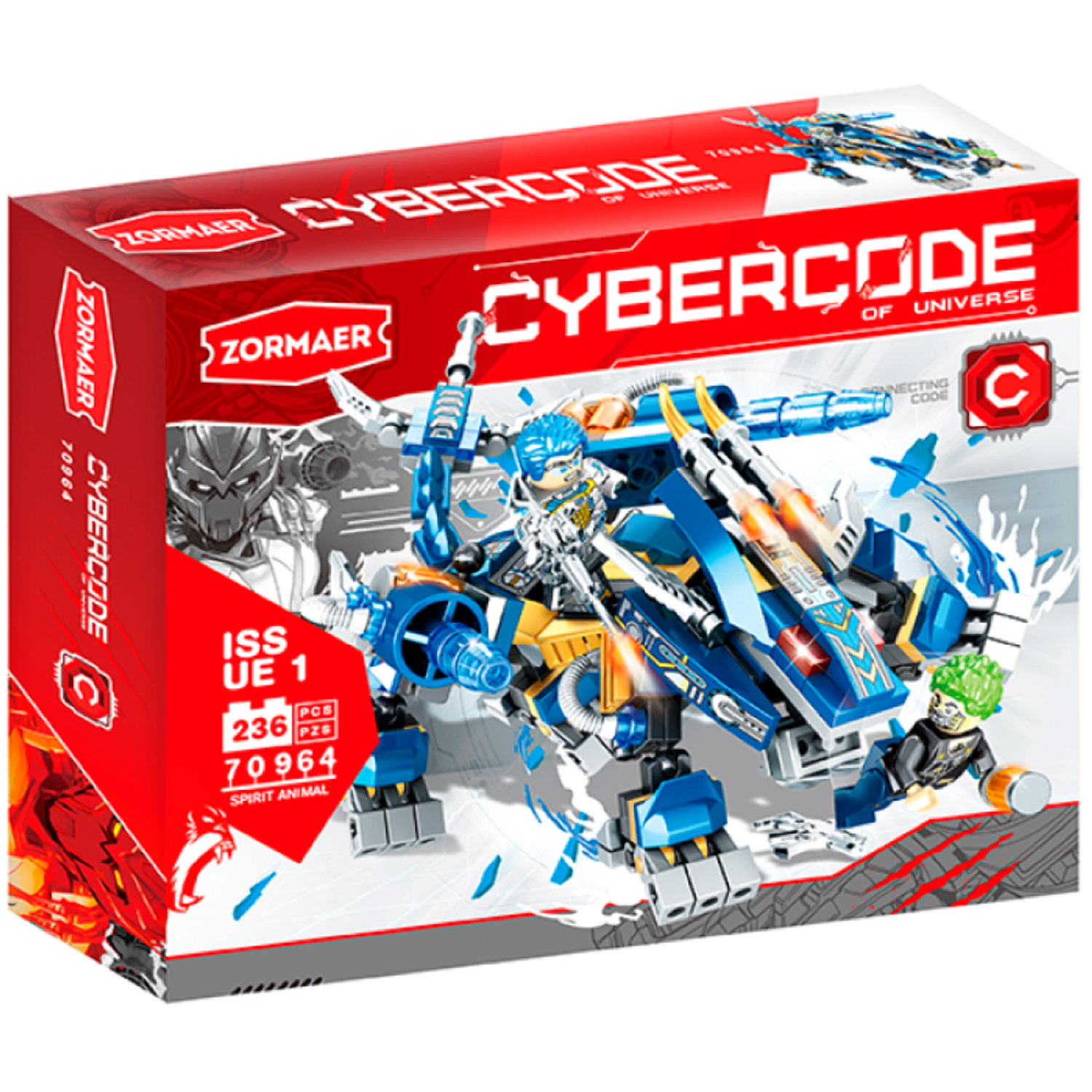 Конструктор CyberCode Spirit animal Синий пластиковый сборный 236 эл. - фото 4