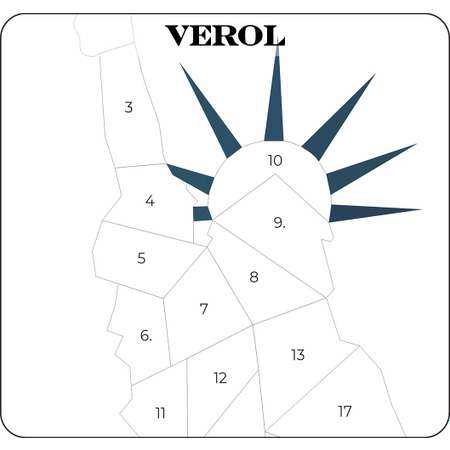 Набор для творчества VEROL Статуя свободы рисуем наклейками по номерам