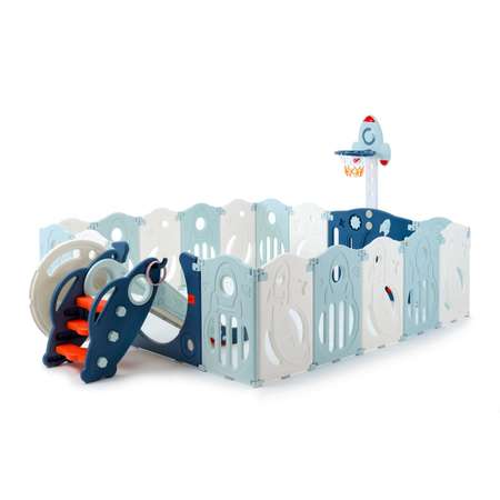 Большой детский игровой манеж UNIX Kids supreme space 200x200 blue