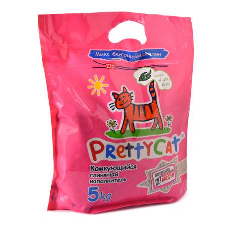 Наполнитель для кошек PrettyCat Euro Mix комкующийся с ароматом алоэ 5кг