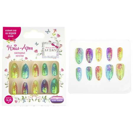 Накладные ногти LUCKY 30 Glossy Rainbow Глянцевая радуга