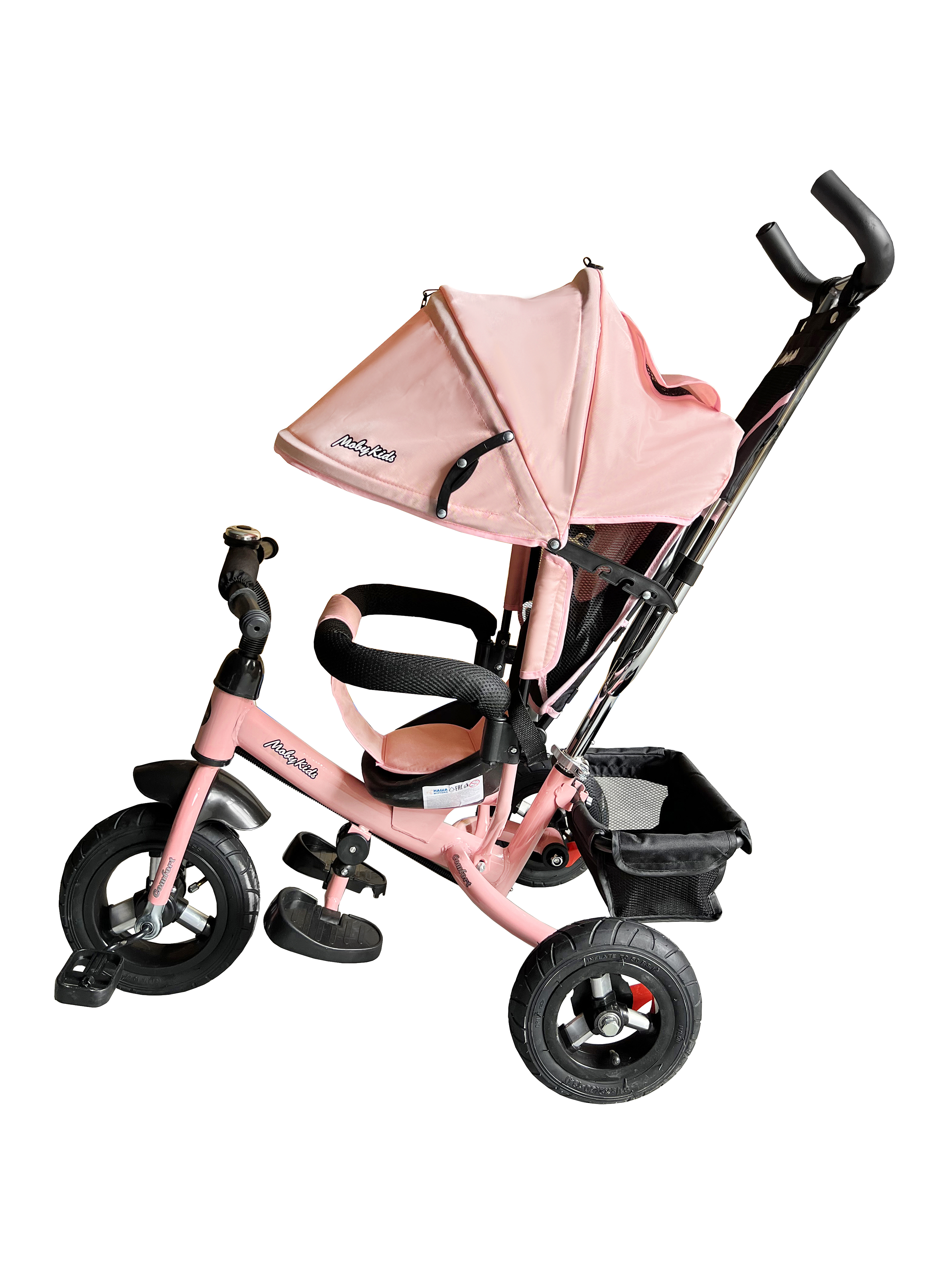 Велосипед трехколесный Moby Kids Comfort 10x8 AIR розовый - фото 5
