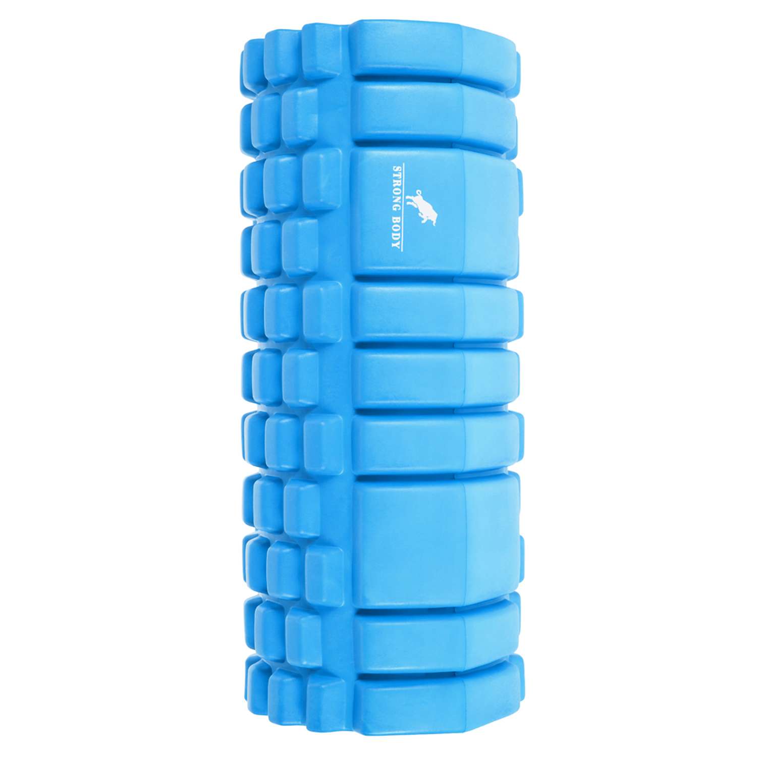 Ролик массажный STRONG BODY спортивный для фитнеса МФР йоги и пилатеса 33х14 см синий - фото 4
