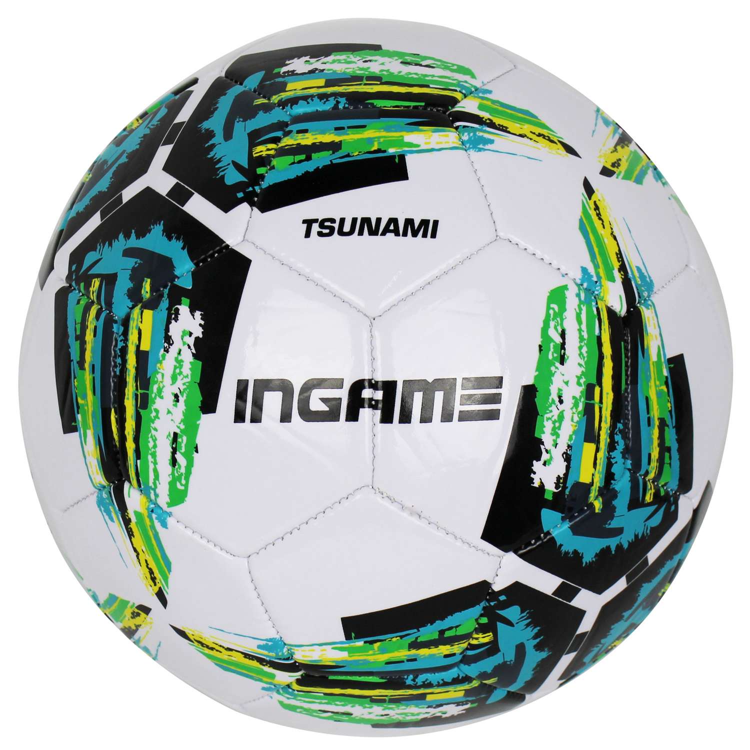 Мяч футбольный InGame TSUNAMI №5 IFB-131 зеленый - фото 1