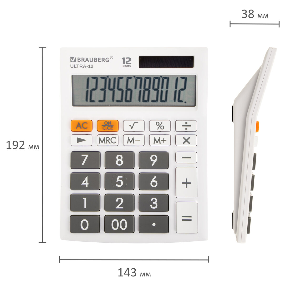 Калькулятор настольный Brauberg электронный 12 разрядов - фото 4