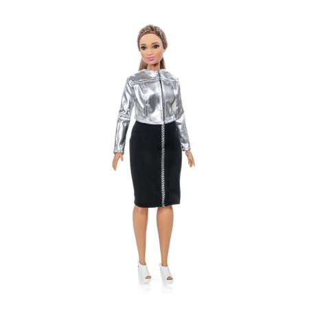 Одежда для кукол типа Барби VIANA Платье и куртка для Пышки 11.364 черный/серебро
