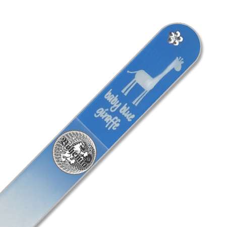 Пилка для ногтей BOHEMIA Czech Glass Nail Files 90 мм жираф синий фон