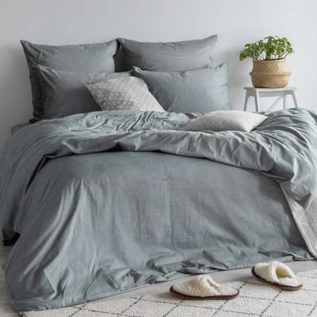 Комплект постельного белья Absolut Евро Silver наволочки 70х70 и 50х70см меланж