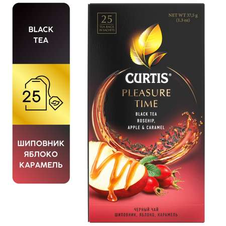 Чай черный Curtis Pleasure Time c шиповником яблоком и ароматом карамели 25 пакетиков