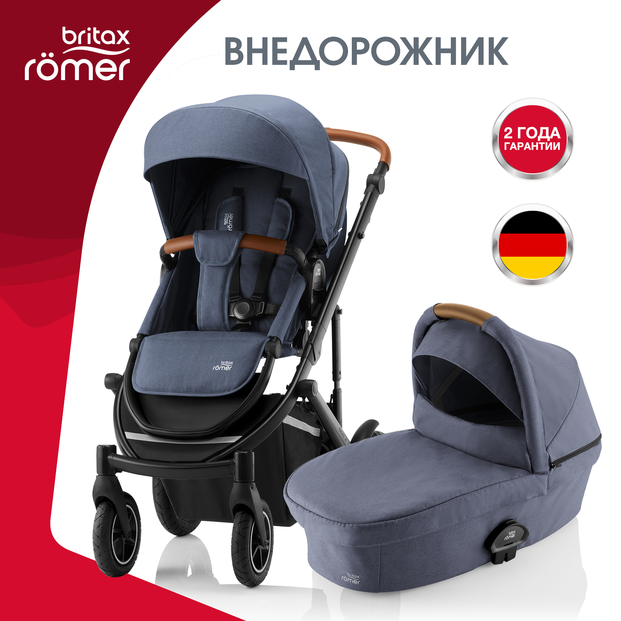 Коляска 2в1 Britax Roemer Smile III Indigo blue - фото 2