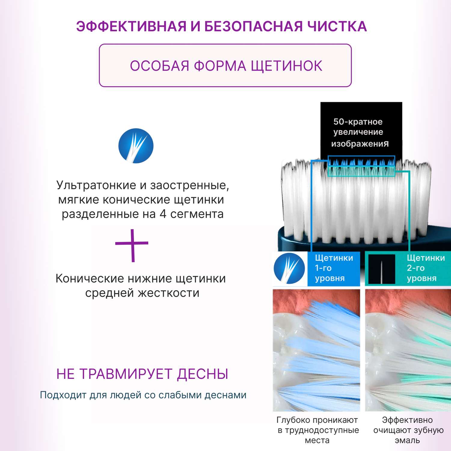 Зубная щетка DENTAL CARE c частицами серебра двойной средней жесткости и мягкой щетиной цвет черный - фото 11