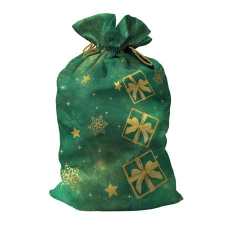 Мешок для подарков sfer.tex Деда Мороза 45х82 см зеленый