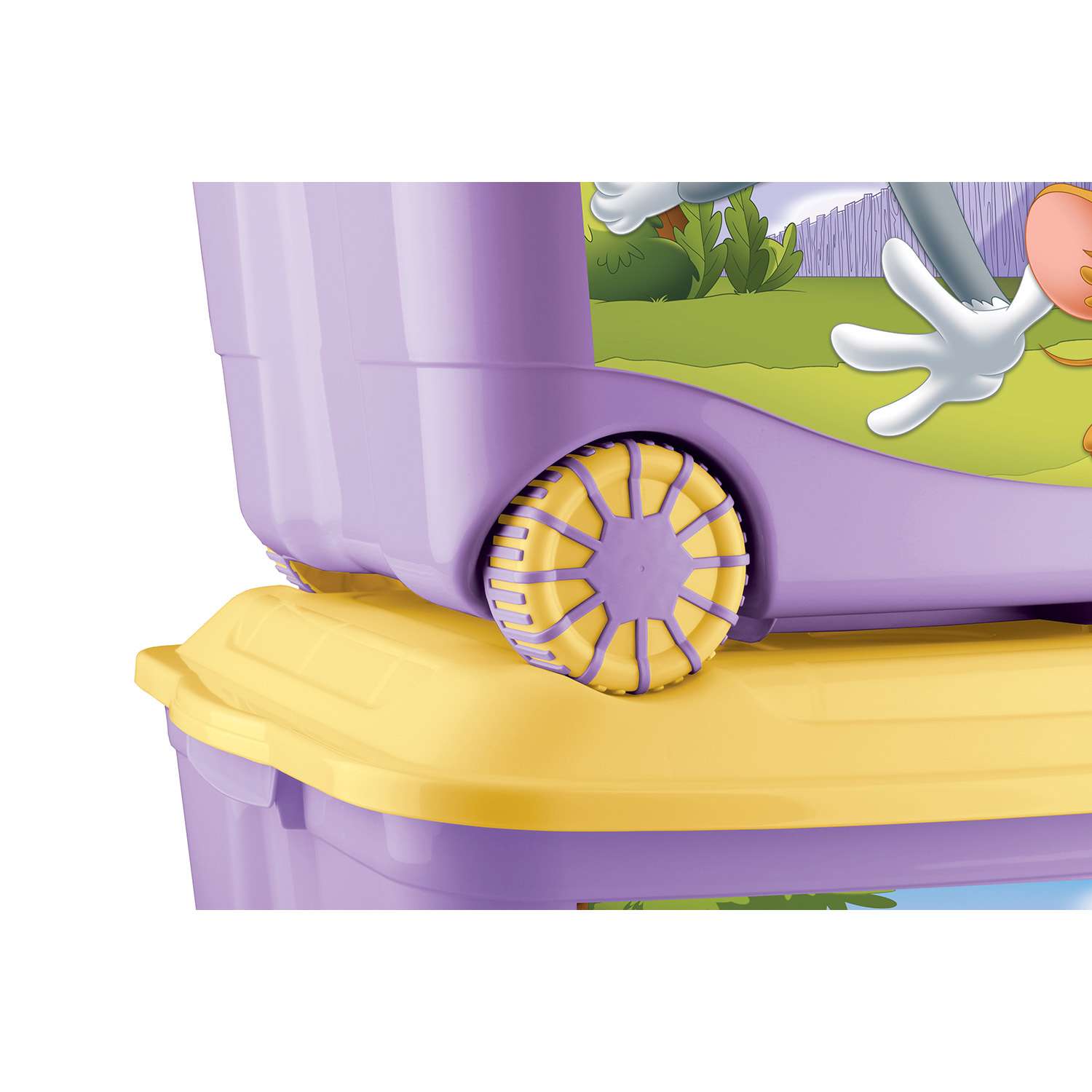 Ящик для игрушек Пластишка Tom and Jerry на колесах с аппликацией Сиреневый - фото 4