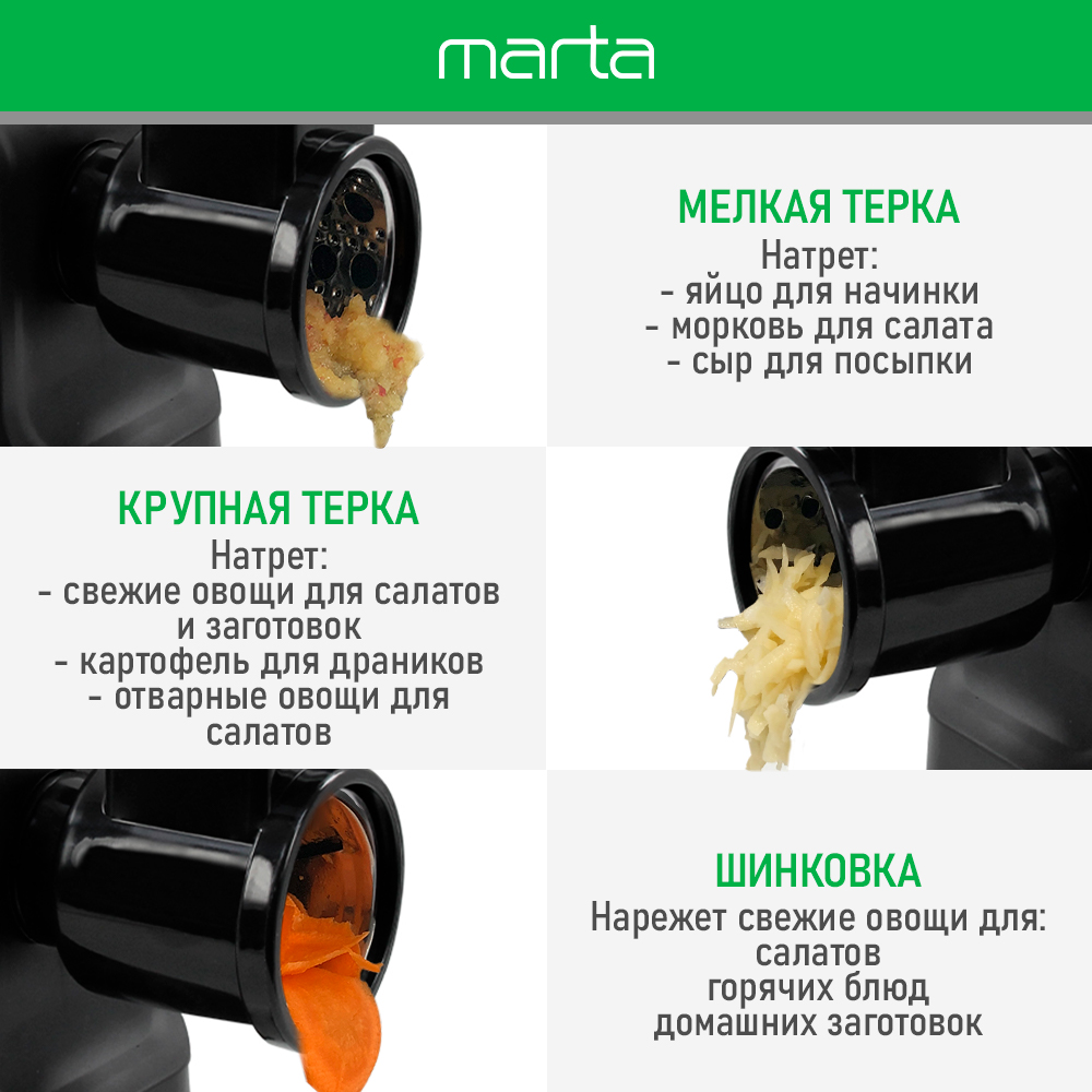 Мясорубка MARTA MT-MG2027B черный - фото 6