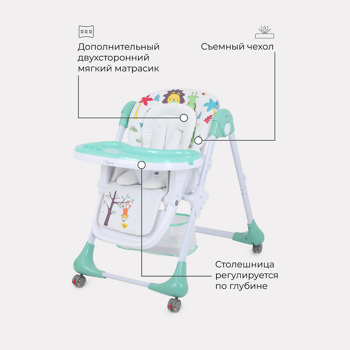 Стульчик для кормления Rant Nature RH301 Аquamarine - фото 3