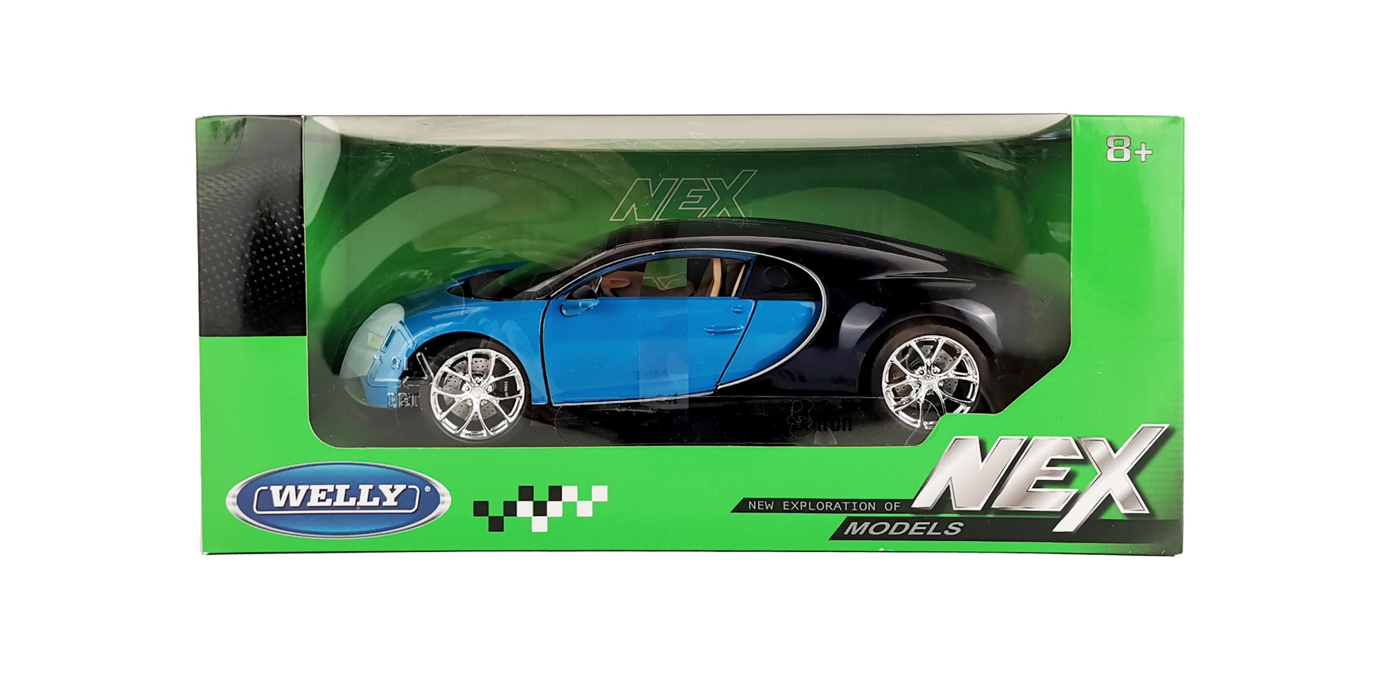 Машинка WELLY 1:24 Bugatti Chiron синяя купить по цене 4299 ₽ в  интернет-магазине Детский мир