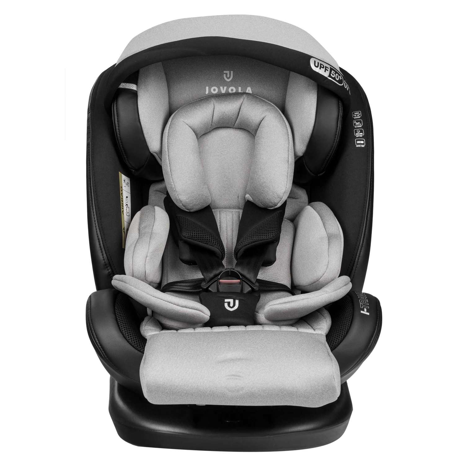 Автокресло JOVOLA I-TRAVEL ISOFIX группа 0+1+2+3 (0-36 кг) черный-св.серый - фото 16