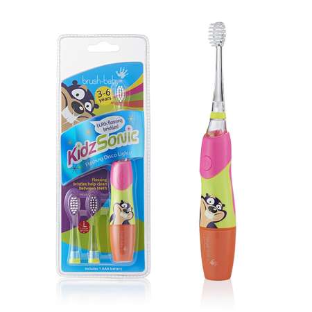 Зубная щетка электрическая Brush-Baby KidzSonic звуковая от 3-6 лет розовая