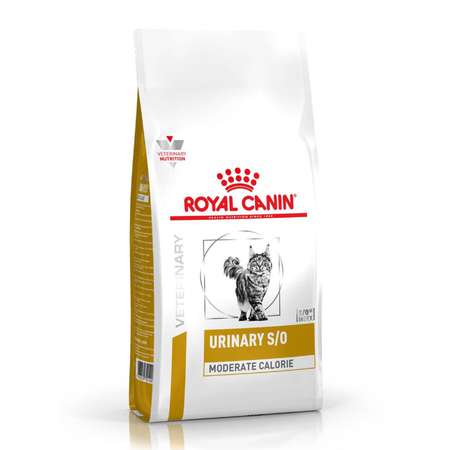 Корм для кошек ROYAL CANIN Veterinary Diet Urinary S/O Moderate Calorie Лечение и профилактика МКБ 1.5кг