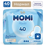 Гигиенические прокладки Momi Женские Normal с крылышками 245 см 40 шт