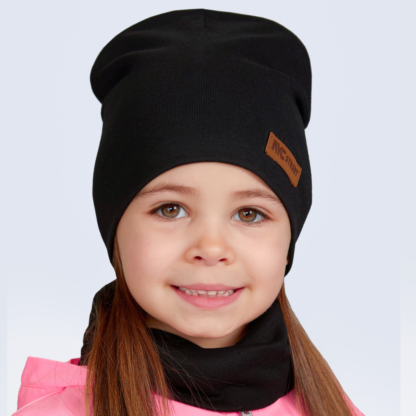 Шапка и снуд NYCkids NYC-H-67-plainG-black - фото 4