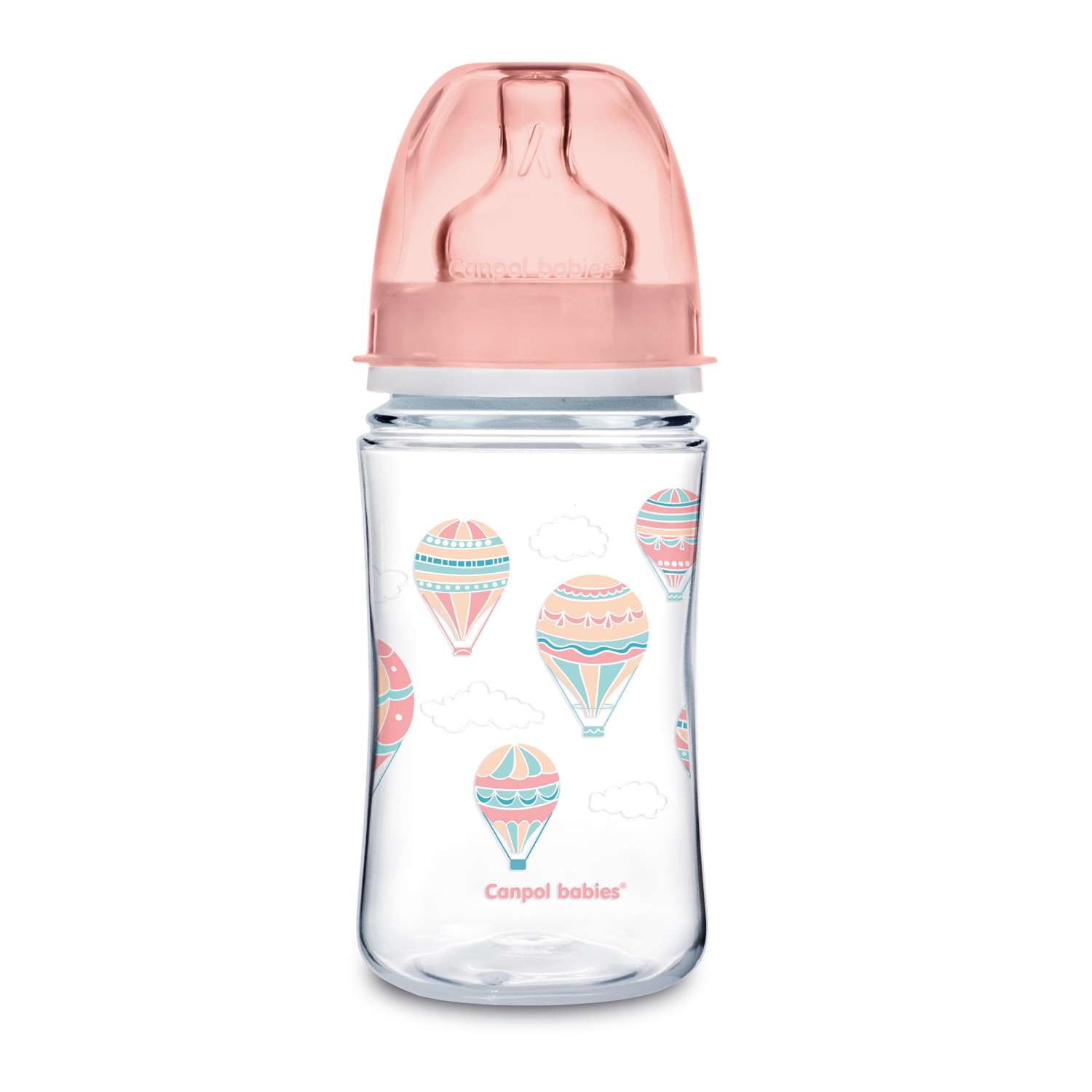 Бутылочка Canpol Babies EasyStart с широким горлышком антиколиковая 240мл с 3месяцев Розовый - фото 1