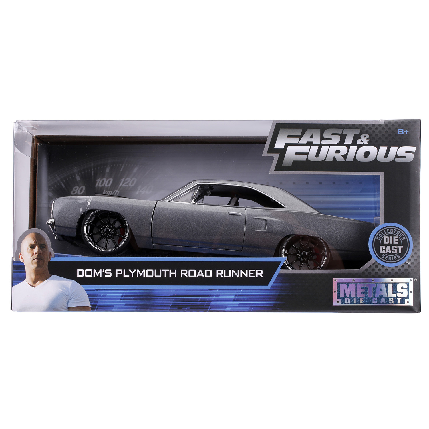 Машина Jada Fast and Furious 1:24 Plymouth Road Runner 1970 Серая 30745  купить по цене 999 ₽ в интернет-магазине Детский мир