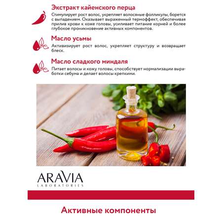 Маска-активатор ARAVIA Laboratories для роста волос с кайенским перцем и маслом усьмы Spicy Hair Mask 200 мл