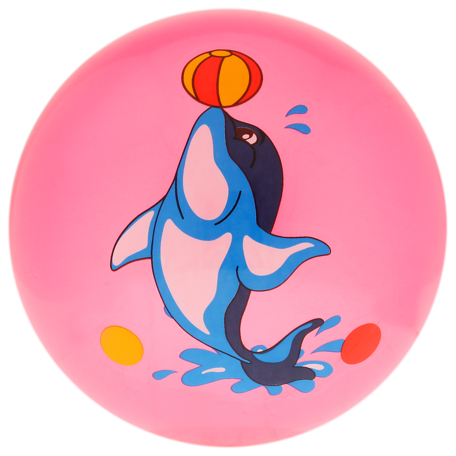 Мяч Zabiaka детский «Дельфинчики». d=25 см. 60 г. цвет розовый. принт - фото 3